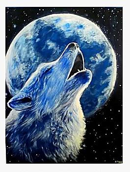 Набір для розпису по номерах 40*50 см "Вовк що виє", RA3619 Набір для розпису по номерах 40*50 см "Вовк що виє", RA3619