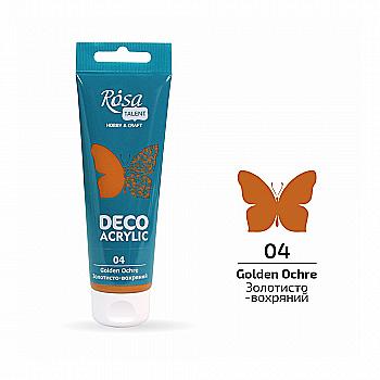 Акрил для декора, Золотисто-охряный, матовый, 75 мл, ROSA TALENT Акрил для декора, Золотисто-охряный, матовый, 75 мл, ROSA TALENT