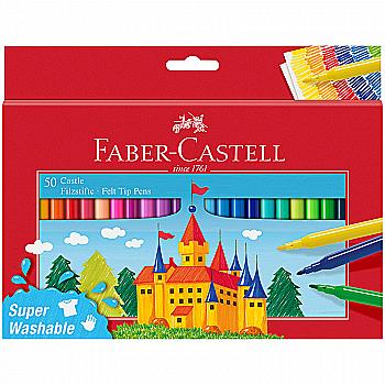 Фломастери 50 кол. FELT TIP "Замок" (картон. уп.), 554204 Faber-Castell Фломастери 50 кол. FELT TIP "Замок" (картон. уп.), 554204 Faber-Castell