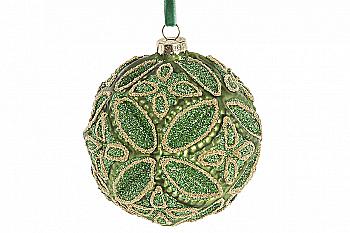 Куля ялинкова 10 см, золотистий лайм, 874-504