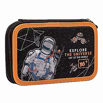 Пенал твердый YES двойной HP-01 "Explore the universe", черный, 533092 Пенал твердый YES двойной HP-01 "Explore the universe", черный, 533092
