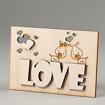 Дерев`яна листівка об`ємна "Собачки", ОТ5