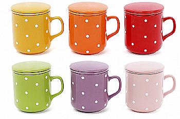 Заварник керамічний "Горошок" 290 мл, яскраві фарби, 593-257 Заварник керамічний "Горошок" 290 мл, яскраві фарби, 593-257