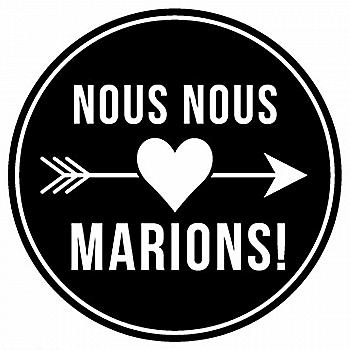 Штамп дерев`яний d=3,5 см Весілля "Nous nous marions!/Ми одружуємося!", 10004188 ТМ "Artemio"