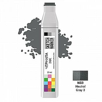 Чернила для заправки маркера SKETCHMARKER, 20 мл, Нейтральный серый 3, SI-NG3 Чернила для заправки маркера SKETCHMARKER, 20 мл, Нейтральный серый 3, SI-NG3