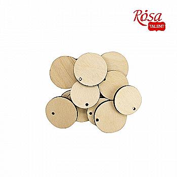 Набор заготовок Теги "Круг", фанера, размер в асс. 15 шт, Rosa Talent
