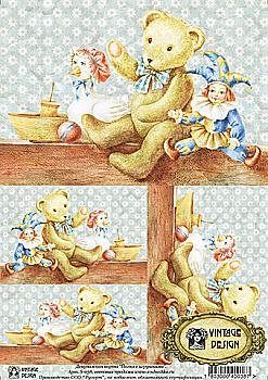 Карта декупажна А4 Вантажні іграшки, 40 г/м², S 015 Карта декупажна А4 Вантажні іграшки, 40 г/м², S 015