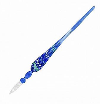 Мраморная стеклянная ручка д/калиграфии, синий, 21312T