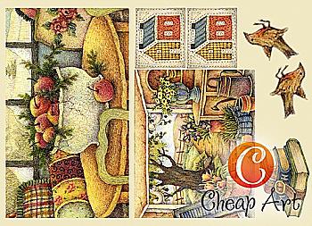 Карта декупажна А4 Сільська ідилія, 45 г/м², 00789