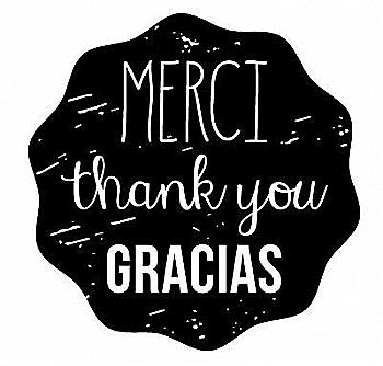 Штамп дерев`яний d=3,5 см "Merci thank you Gracias", WE1007 ТМ "Woodies" Штамп дерев`яний d=3,5 см "Merci thank you Gracias", WE1007 ТМ "Woodies"