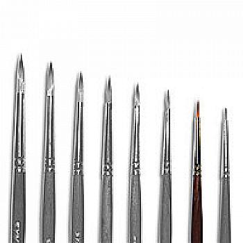 Кисточка «Живопись» 1121 Синтетика плоская № 02/0 короткая ручка рыжый ворс