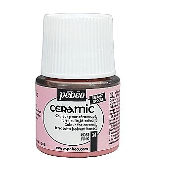 Краска лаковая по стеклу и керамике Ceramic 45 мл, розовая, 025-034 ТМ "Pebeo" Краска лаковая по стеклу и керамике Ceramic 45 мл, розовая, 025-034 ТМ "Pebeo"