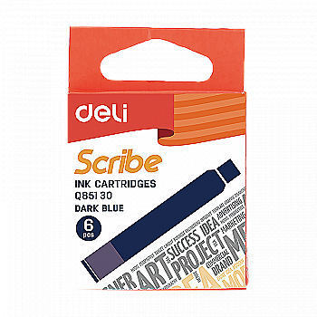 Картридж до пір`яної ручки синій Deli EQ85130 6 шт. (70641) Картридж до пір`яної ручки синій Deli EQ85130 6 шт. (70641)