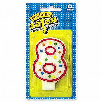 Свічка-цифра 7,6 см "8", 1502-0151 Свічка-цифра 7,6 см "8", 1502-0151