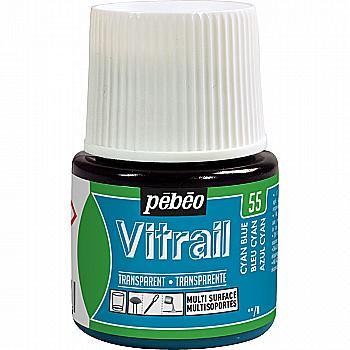 Фарба лакова по склу та металу Vitrail 45 мл прозора, блакитний, 50055 ТМ "Pebeo" Фарба лакова по склу та металу Vitrail 45 мл прозора, блакитний, 50055 ТМ "Pebeo"