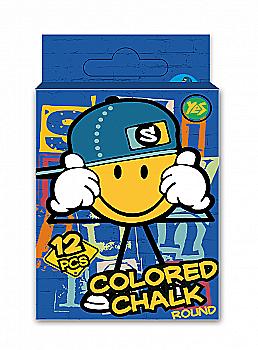 Крейда кольорова, кругла, 12шт. "Smiley World", 400276