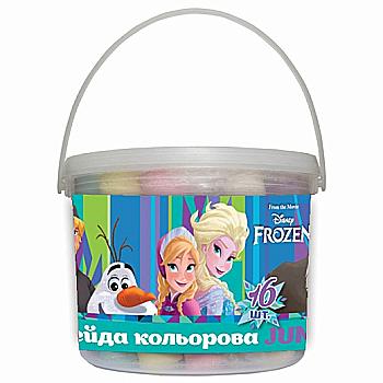 Мел цветной 16 шт, Jumbo "Frozen" в ведре, 400345