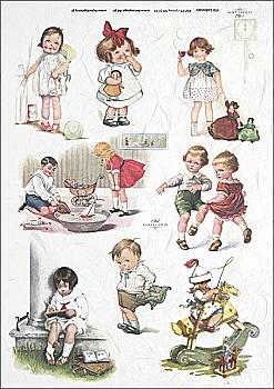 Карта декупажная 21*29,7 см, на рисовой бумаге Играющие дети-2, 25 г/м², R 339 Карта декупажная 21*29,7 см, на рисовой бумаге Играющие дети-2, 25 г/м², R 339