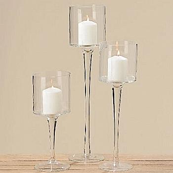 Подсвечник декоративный стеклянный "Arosa" на прозрачной ножке h=50 см, 7119100