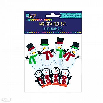 Наліпки 3D з фетру - Пінгвіни (10 шт.), KSFI-124 DpCraft Наліпки 3D з фетру - Пінгвіни (10 шт.), KSFI-124 DpCraft