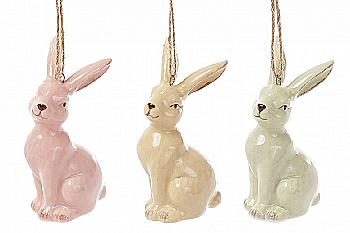 Декор керамічний "Кролик" 3 види, 8 см, на підвісі, 834-793