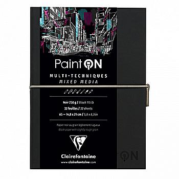 Склейка д/малюнка змішаних технік А5 Paint`on 32 арк. (250 г/м2), чорний папір, 975185C Склейка д/малюнка змішаних технік А5 Paint`on 32 арк. (250 г/м2), чорний папір, 975185C