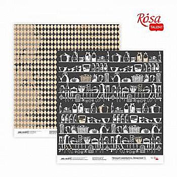 Папір для скрапбукінгу "Recipe book" 3, двосторонній 30,48*30,48 см, 200 г/м2, Rosa Talent Папір для скрапбукінгу "Recipe book" 3, двосторонній 30,48*30,48 см, 200 г/м2, Rosa Talent