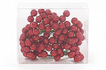 Набір декоративних ягід, червоний 12 мм (96 шт.), 147-498