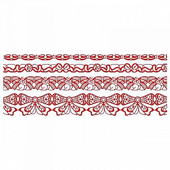 Стрічка самоклеюча "Lace Bow", червона з блиск., 4*50 см., ZB.63909-AD Стрічка самоклеюча "Lace Bow", червона з блиск., 4*50 см., ZB.63909-AD
