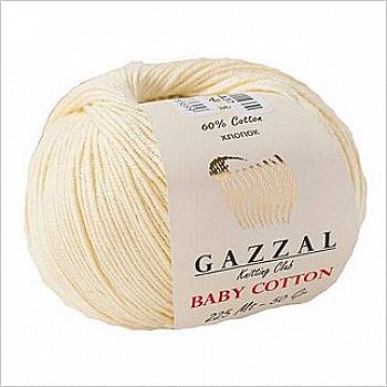 Пряжа Baby Cotton №3437 екрю бавовна 60% акрил 40% 50гр 165 м Пряжа Baby Cotton №3437 екрю бавовна 60% акрил 40% 50гр 165 м