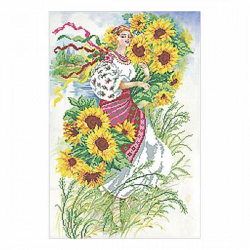 Схема д/вишивання бісером 31*47 см "Україночка" Т-0368 на авторській канві ТМ "ВДВ"