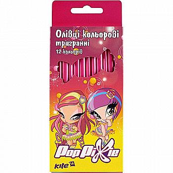 Карандаши трехгранные цветные 12 шт, Pop Pixie, PP14-057K, 24674