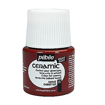 Краска лаковая по стеклу и керамике Ceramic 45 мл, гранатово-красная, 025-020 ТМ "Pebeo" Краска лаковая по стеклу и керамике Ceramic 45 мл, гранатово-красная, 025-020 ТМ "Pebeo"