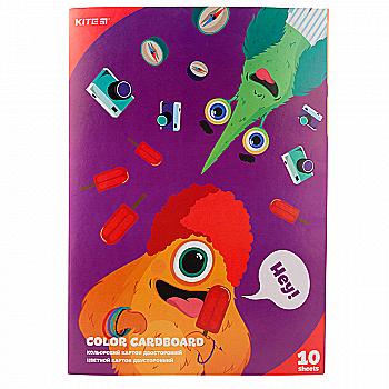 Картон цветн. 10 л, A4 Kite Jolliers, K19-255