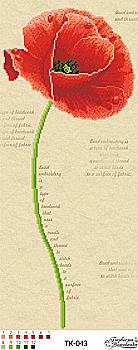 Заготівля бісерна для вишивки "Червоний мак", ТК043ан2458 Заготівля бісерна для вишивки "Червоний мак", ТК043ан2458
