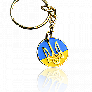 Брелок "Тризуб на жовто-блакитному фоні", 20 мм, арт. 038, 1038