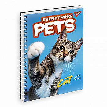 Тетрадь А5 80 л YES од. спираль, картон. обл. "Everyting pets", 151708 Тетрадь А5 80 л YES од. спираль, картон. обл. "Everyting pets", 151708