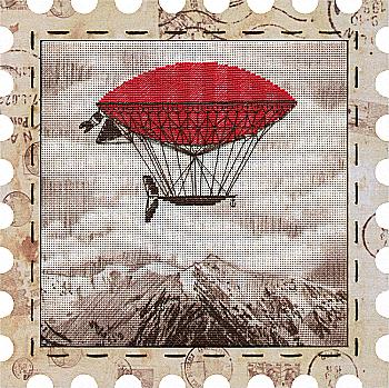 Набір для вишивання "Дирижабль", 24*24, КО4014-У Набір для вишивання "Дирижабль", 24*24, КО4014-У