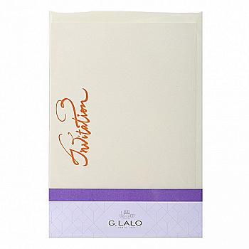 Набір з подвійної карти-загот. 107*152 мм 350 г/м2 з написом "Invitation" та конв. С6, кремовий, 60504L