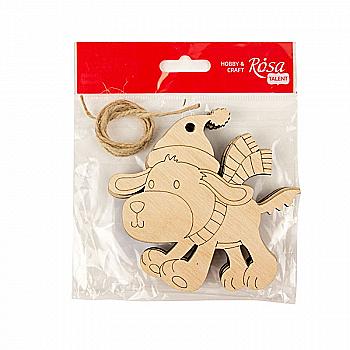 Заготівля Пес 1, фанера, 10*10,5 см, 4 шт., Rosa Talent 