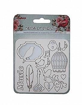 Набор вырубок с чипборду №2 Райские Птицы