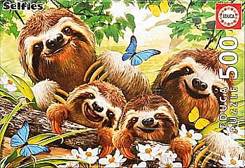 Пазл "500" - Сімейне селфі лінівців, Educa, 18450 Пазл "500" - Сімейне селфі лінівців, Educa, 18450