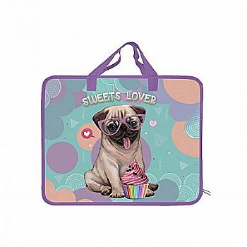Тека пластикова з текстильними ручками Kidis, Candy Lover, 13080 Тека пластикова з текстильними ручками Kidis, Candy Lover, 13080