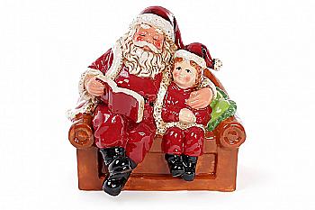 Статуетка "Санта з хлопчиком" 20 см, 827-404