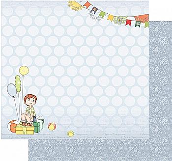 Бумага для скрапбукинга двухсторон C Днем рождения! Мечты