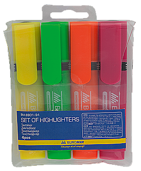 Набор из 4-х флуоресцентных текст-маркеров BM.8901-94 Набор из 4-х флуоресцентных текст-маркеров BM.8901-94