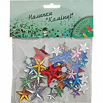 Наклейки для творчества "Камешки декоративные" (звёздочки) пласт. в уп. 40 шт 950224