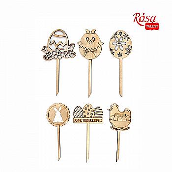 Набір заготівок Топери "Пасха", фанера, 6 шт., Rosa Talent