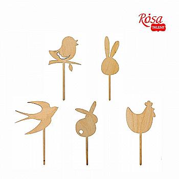 Набор заготовок Топер "Пасха" 1, фанера, h:12см, 5 шт., Rosa Talent