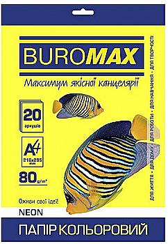 Бумага А4 20 л, 80 г/м2 Neon желтый, BM.2721520-08